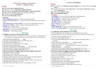 Idiomatic American English - Lesson 31+32 - Thấm Tâm Vy